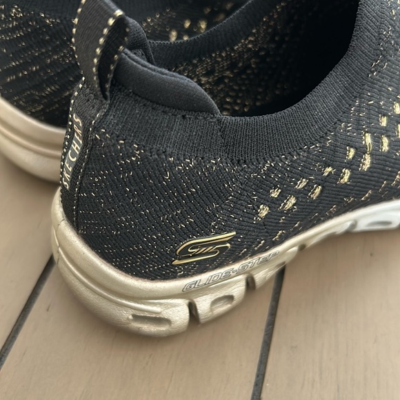 Skechers Black & Gold Knit Sneakers - Picture 4 of 5
